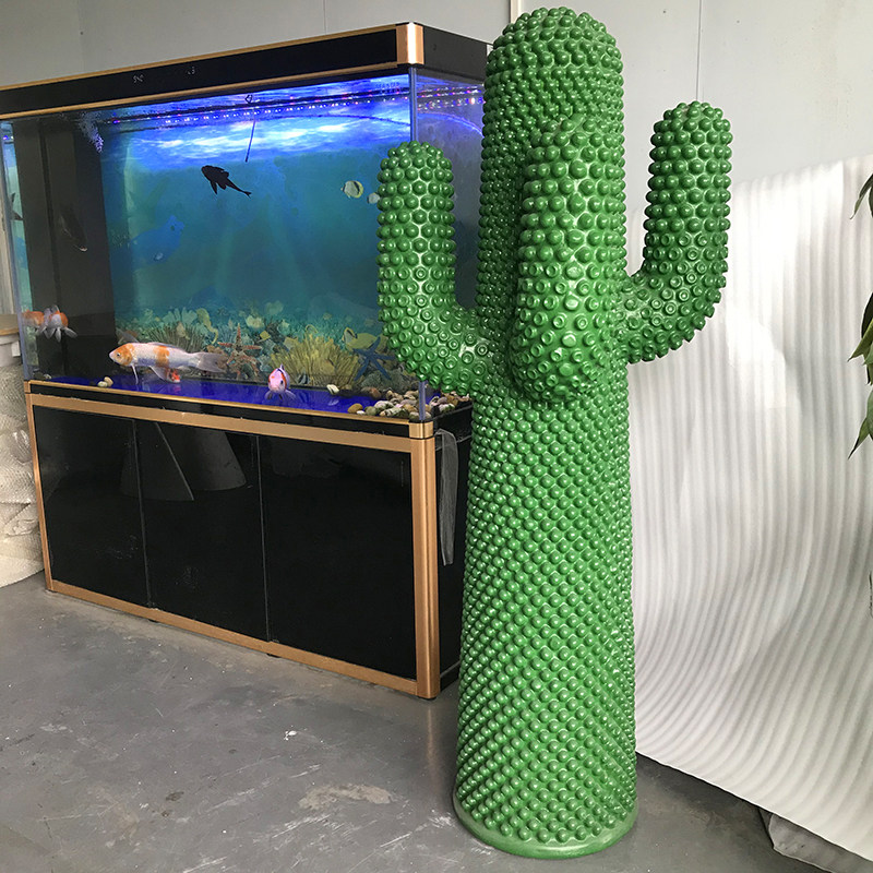 Fiberglass cactus coat shelf net red fairy column living room floor decoration decoration light luxury trendy play sculpture