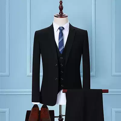 Suit suit suit men's three-piece business dress professional small suit groomsman costume groom wedding dress