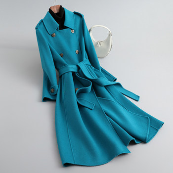 All wool mid-length hepburn style slim wool coat