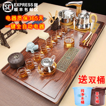 Tea set set Household solid wood tea tray One-piece simple office tray Modern commercial automatic large tea table