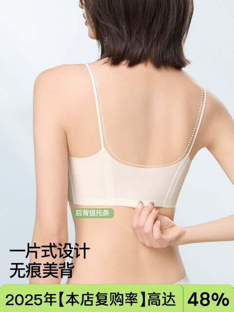 Secretworld Spaghetti Strap Underwear for Women, Summer Thin Style, Small Chest Push-Up, Comfortable, Seamless, Breathable Vest Bra