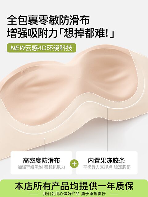 SW strapless underwear women's small chest push-up non-slip tube top thin beautiful back wrap bra