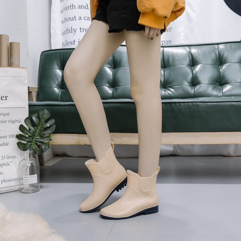 Mùa xuân và mùa hè thời trang giày đi mưa của phụ nữ đi mưa hoang dã nữ ống ngắn dành cho người lớn nước mưa ủng đi bộ cộng với đôi giày nhung nước ấm giày đi mưa thời trang