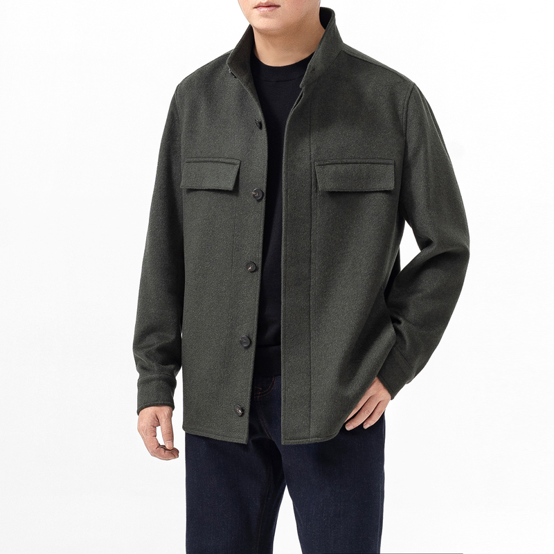 Limited Edition Colombo Water Ripple Cashmere Autumn/Winter Men's Stand Collar Cashmere Coat Cashmere Jacket