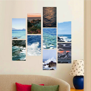 10 seaside wall stickers cards ins wind room decoration desk bedside dormitory wall postcard scenery####