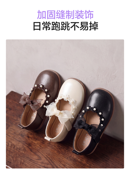 女童公主鞋2026新款儿童小皮鞋女孩白色鞋子女宝单鞋配礼服软底秋 — 5