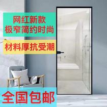 Extremely narrow toilet door toilet minimalist titanium alloy glass hanging door black kitchen customised Changhong glass single open door