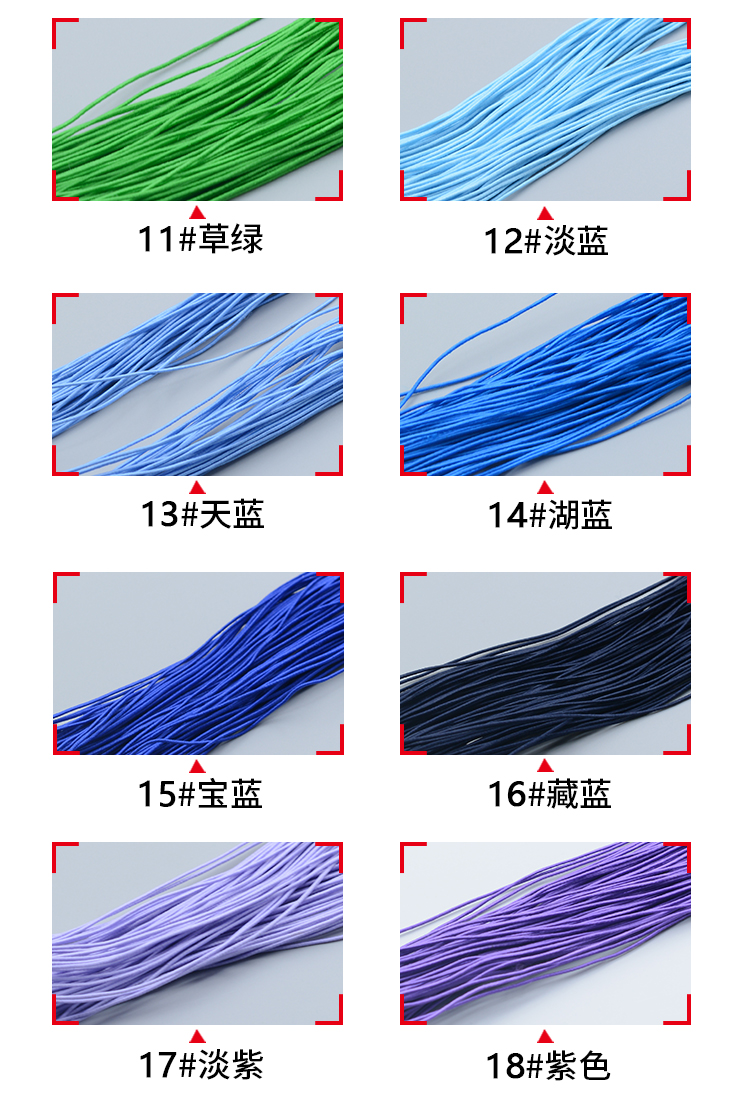 1mm dây thun màu đàn hồi dây thun tròn đẹp đeo vòng tay chuỗi hạt trang sức thương hiệu niêm yết dây đàn hồi - Vòng đeo tay Clasp vòng tay pnj