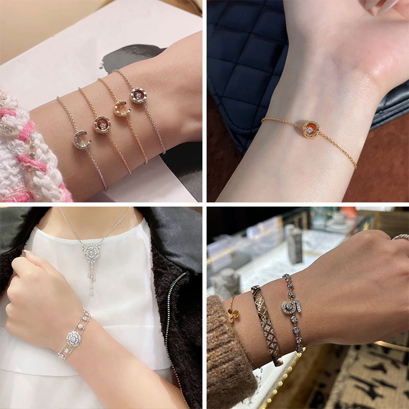 【High-End Edition】Sterling Silver Camellia Flower Bracelet with Full Diamonds, Water Ice Moon, Pentagram, Comet, Five-Pointed Diamond Pattern for Women 【High-End Edition】Sterling Silver Camellia Flower Bracelet with Full Diamonds, Water Ice Moon, Pentagram, Comet, Five-Pointed Diamond Pattern for Women