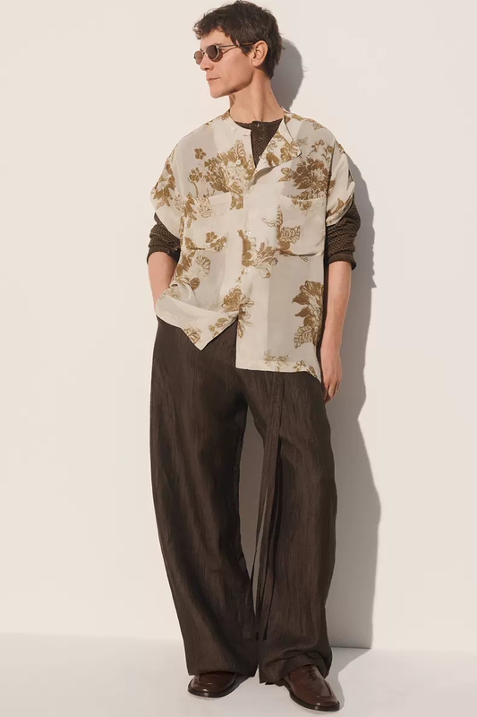 Za2026 Spring and Summer New Men's Clothing Studio Series Printed Drapey Shirt 4336021 020