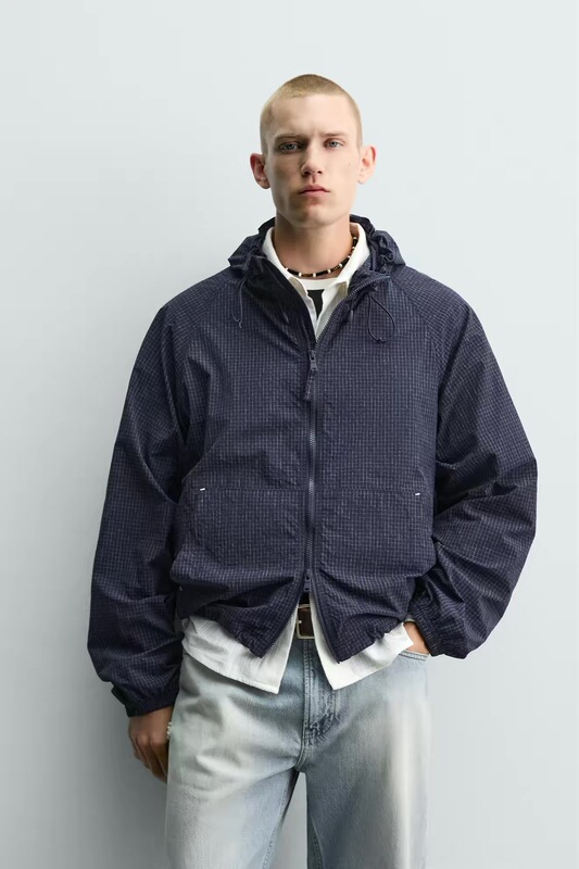 Za2026 Summer New Product Men's Loose Hooded Tear-Resistant Windproof Jacket 3918304 401 Za2026 Summer New Product Men's Loose Hooded Tear-Resistant Windproof Jacket 3918304 401