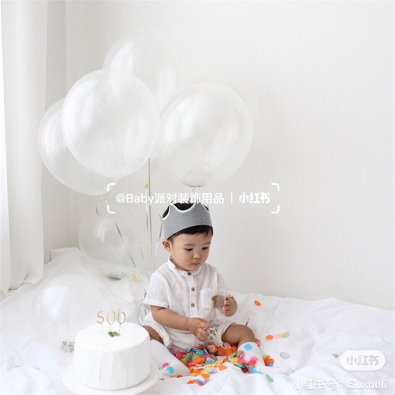 Imported balloons transparent pure color latex balloons 100 days old Sen Xiaoqing birthday party decoration