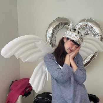 Silver crown hat opening festival supplies white wings