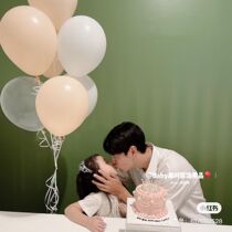 ins Korean wind floating air helium Latex Ball balloon bundle skin color white transparent 100 days photo props year old decoration