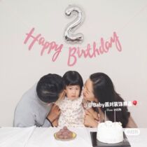  Simple Japanese-style birthday party decoration decoration girl pink letter flag silver small digital balloon photo