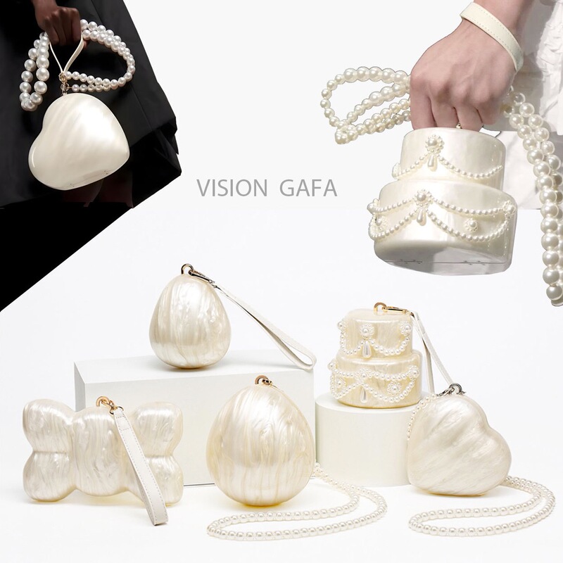 2025 Cross-Border Fashion White Water Drop Bag Acrylic Shoulder Crossbody Bag Shaped Clutch Bag Party Birthday Gift