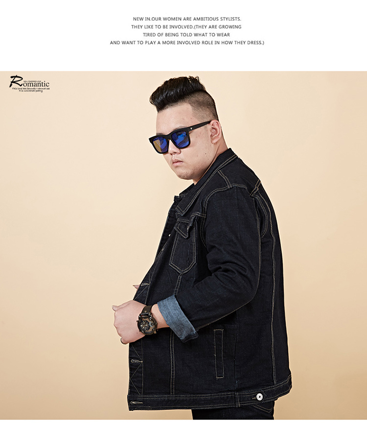 Mùa thu và mùa đông mẫu áo khoác denim nam rộng lớn áo khoác nam cộng với phân bón XL chất béo béo cộng với nhung ấm áo khoác nam kaki
