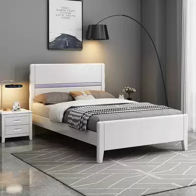 Solid Wood single bed 1 2 m bed 1 m small bed white bed adult 1 35 m home custom small apartment bed