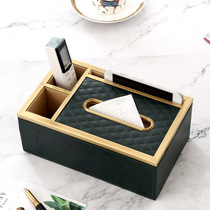 SAUMUR * Light luxury multi-function tissue box Remote control storage box American living room paper box