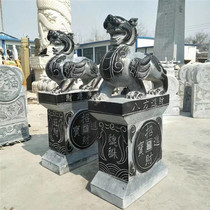 Stone carving door pier holds drum stone door door block block of antique Qilin door block block