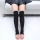 Stockings nữ ins đường phố jk vớ bê bếp mùa thu và mùa đông trong ống cao màu đen trên đầu gối Hàn Quốc Nhật Bản - Vớ giảm béo