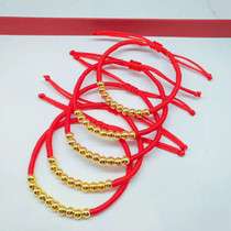 Perfect for Perfect Vietnam Sandgold Light Pearl Bracelet Womens Life Transit Pearl Woven Red Rope Bracelet Brass Gold Plated