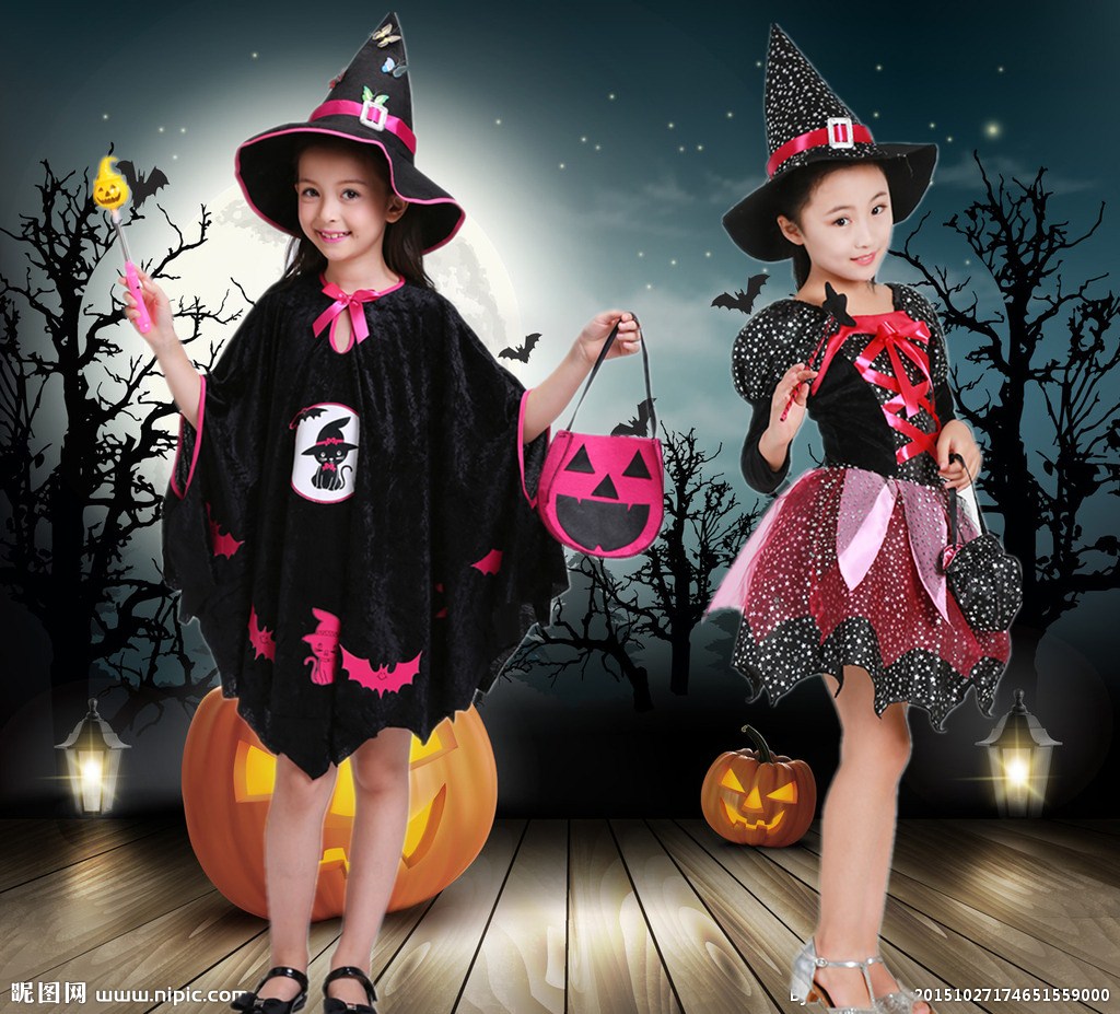 Halloween cho trẻ em cho thấy trang phục phù thủy người phụ nữ bí ngô váy vai trò sự kỳ diệu quỷ thuật sĩ osplay chương trình phù hợp