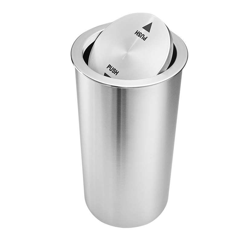 Table face embedded stainless steel trash can flip shake cover Decorative Lid Kitchen dressing room Drawing Square Flipped Lid