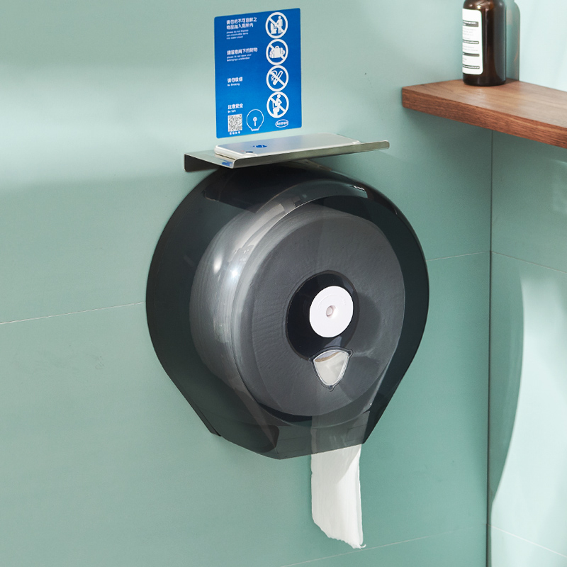 Perforation-free public toilet tray paper toilet paper box large roll paper box wall-mounted toilet paper towel holder roll paper holder