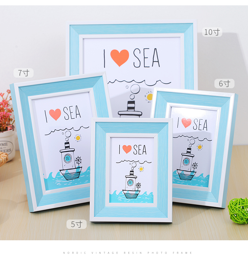 Khung ảnh hiện đại đơn giản sáng tạo thiết lập khung pha bảy inch 5 trẻ em 6 inch 7 inch 10 inch cộng với rửa khung trang trí - Kính kính ngầu