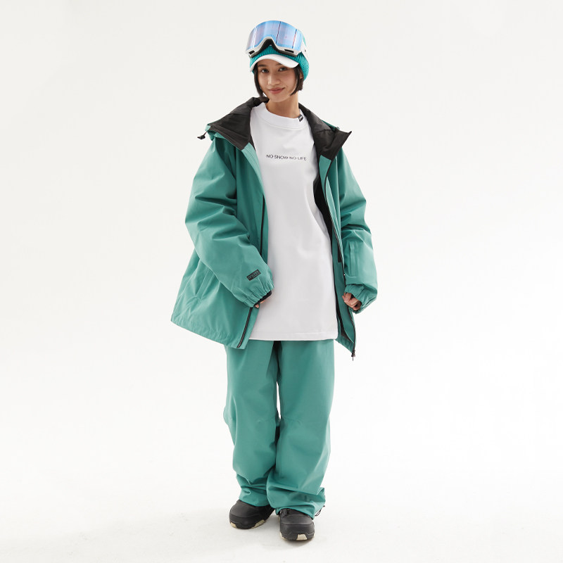 DoOREK mushroom head new veneer double ski suit suit men and women equipped with cotton waterproof Korean version loose with big code-Taobao