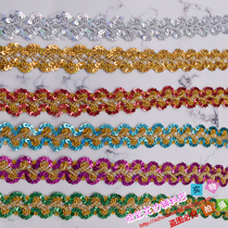 DIY accessories ethnic handmade ribbon clothing decoration lace all kinds of gold and silver wire sequins lace Y1028# lace