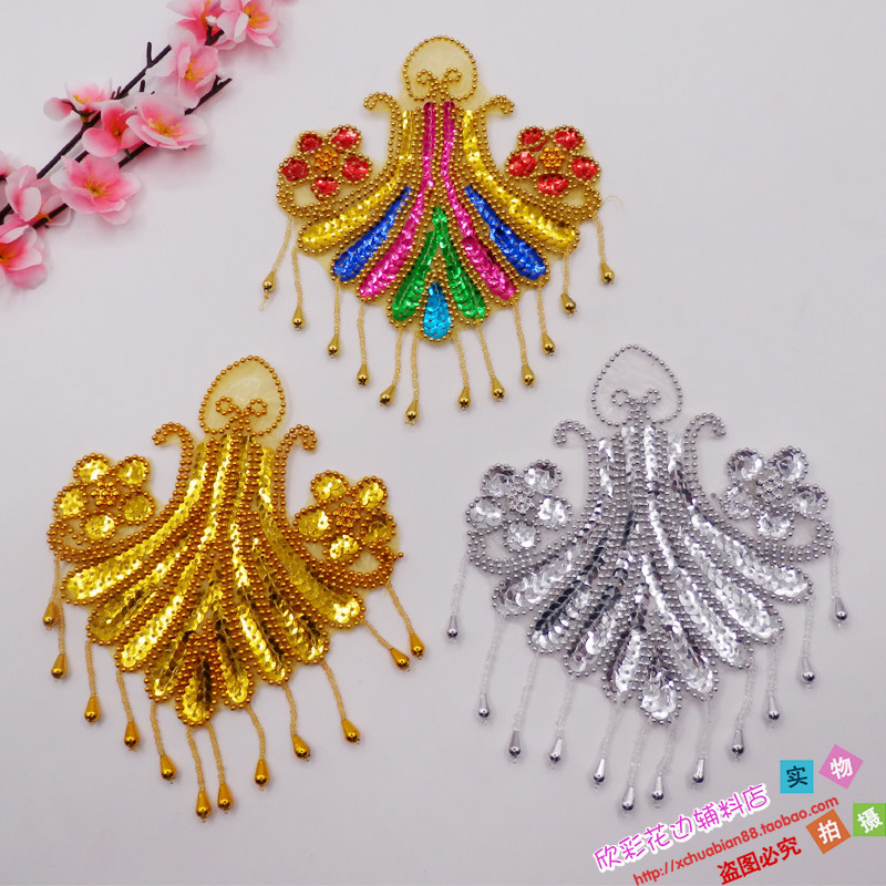 Factory direct selling clothing accessories performance decoration diy material handmade bead flower gold and silver color 191# sequin flower