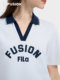 Fila Fusion 여성용 니트 드레스 2025 여름 새 캐주얼 V- 넥 단축 드레스