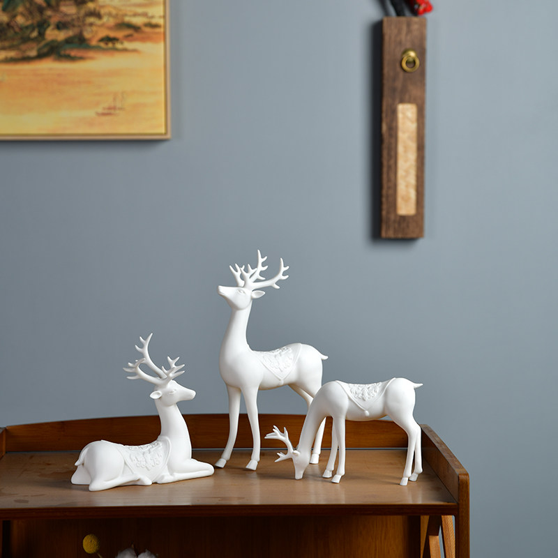 Creative Ceramic Deer Swing room TV Wine Cabinet Hyun Guan Family Residence Decoration Pint Jo Relocation New Residence Gift Wedding Gift
