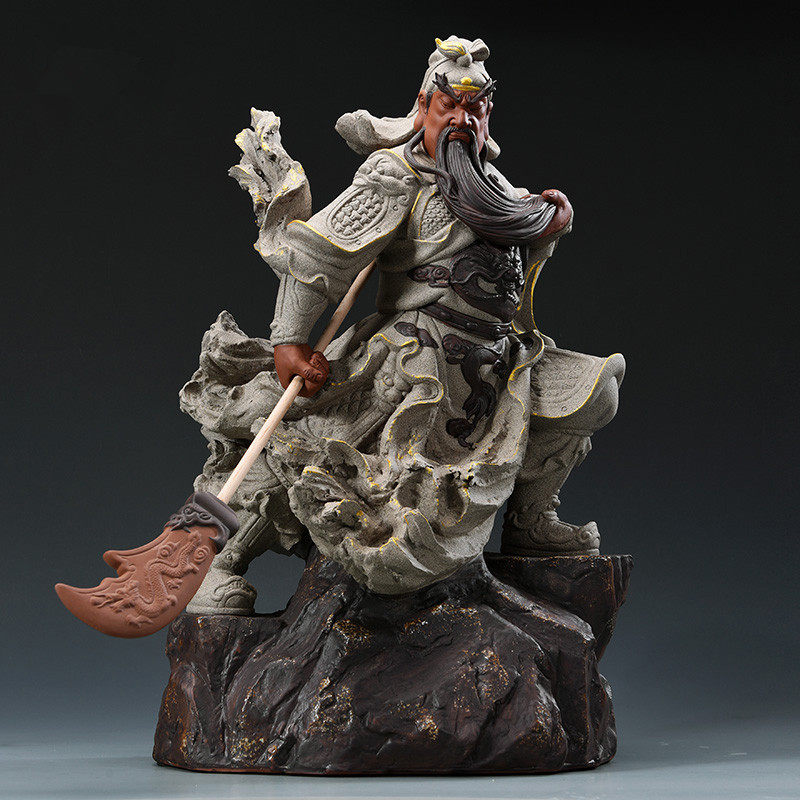 Ink-dyed incense Guan Gong Wusheng figure ornaments Guan Erye Wu God of Wealth Statue Craft gift ornaments Lucky Feng Shui ornaments