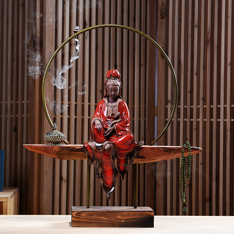 The great number of Ruyi is at ease with the lotus-Guanyin Bodhisattva Bodhisattva Bodhisattva Ceramics Zen home dedicated to the