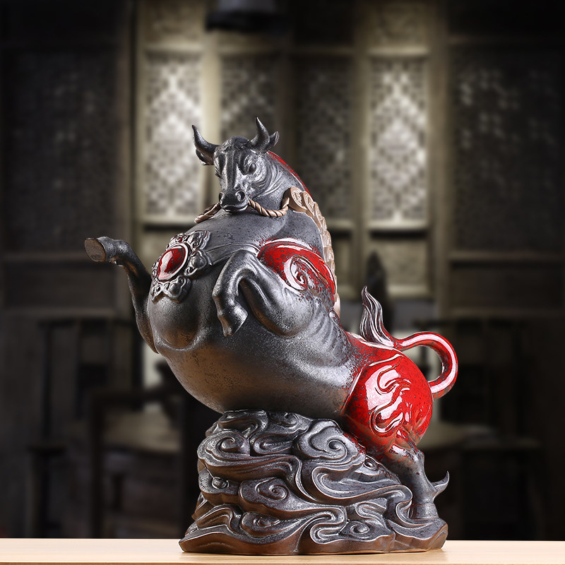 Ink-dyeing and fragrant strokes Bull Swing Piece Cattle Adornment Desk Room Boss Table Crafts Company Shop Opening Gift