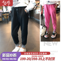Girls  sports pants autumn 2020 new baby loose casual pants childrens Western style fashion drawstring long pants tide