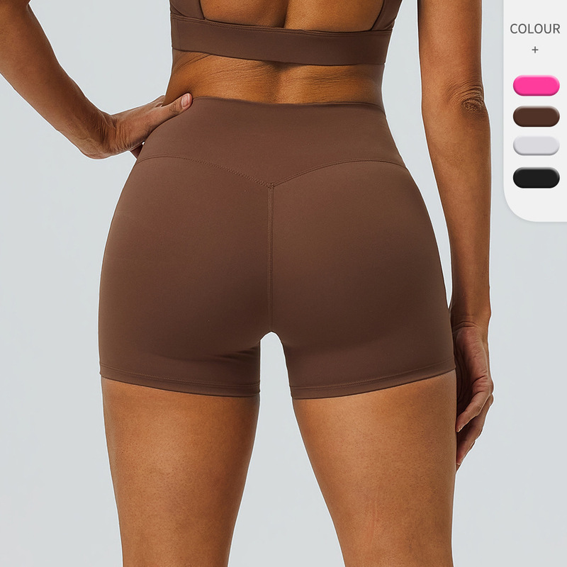 Amazon Double-Layer High-Waisted Yoga Shorts, Tight-Fitting Butt-Lifting Sports Fitness Shorts, Running Sports Shorts 52461