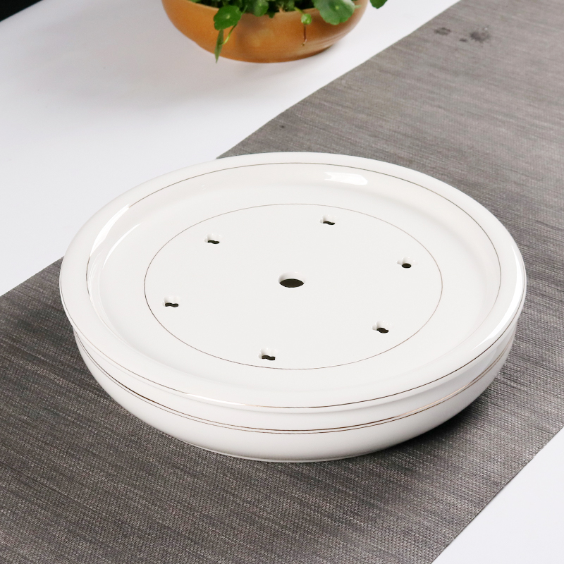 Dehua suet white porcelain tea set suit modern household contracted sitting room kung fu tea tureen with pure white tea tray