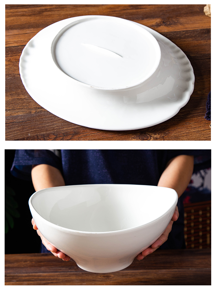 Hotel supplies tableware pure white ceramic plate the features irregular rectangular creative wholesale food dish soup bowl dishes