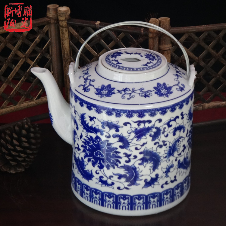 Jingdezhen porcelain explosion - proof heat resistant ceramic girder pot of cold water oversized large capacity mail nostalgic old teapot bag