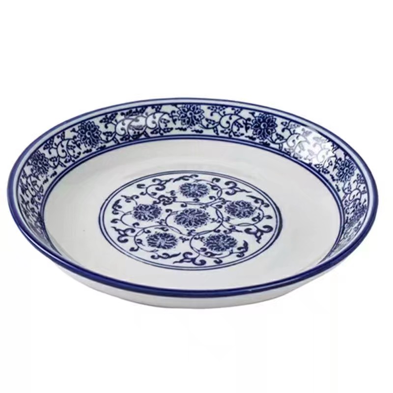 Ltd. hotel blue and white porcelain FanPan flat light disk 5 to 18 inches round deep dish hotel tableware porcelain plate