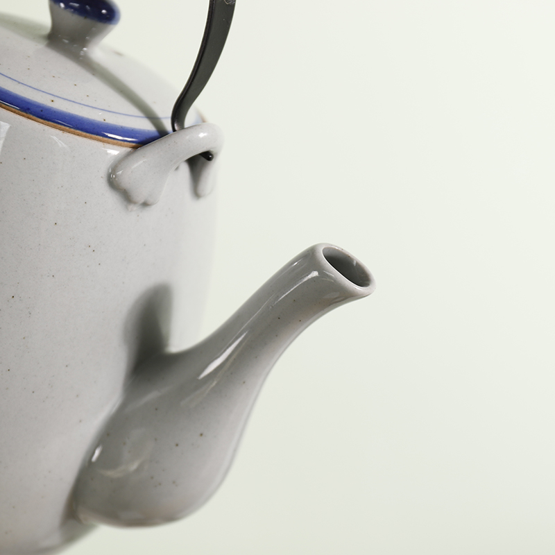 Large ceramic teapot handpainted vintage Japanese coarse pottery pot restaurant 2, 1.5 litres to girder teapot household cool water bottle