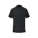 Краткие рукава черного топа [ZC-1902 Стенд воротник твердый цвет]