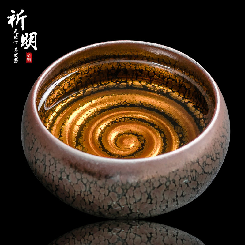 Pray for the Ming Guozong pure handmade family of a tea cup master's cup oil drop of a single cup of tea and a cup of tea