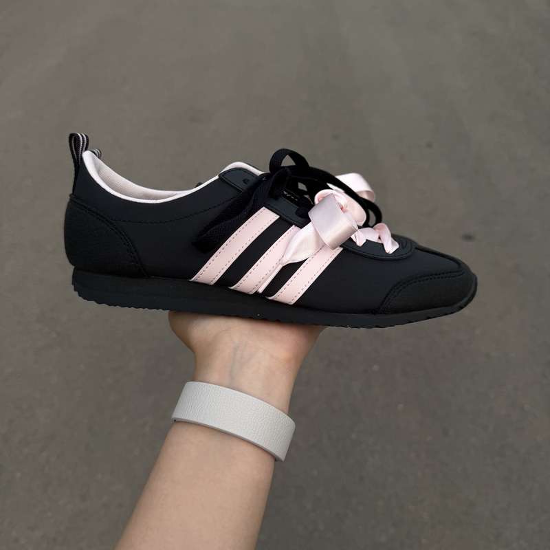 Adidas Vs Jog 2.0 Ice Cream Thin-Soled T-Toe Shoes Adidas Training Shoes Black Pink Kh7659