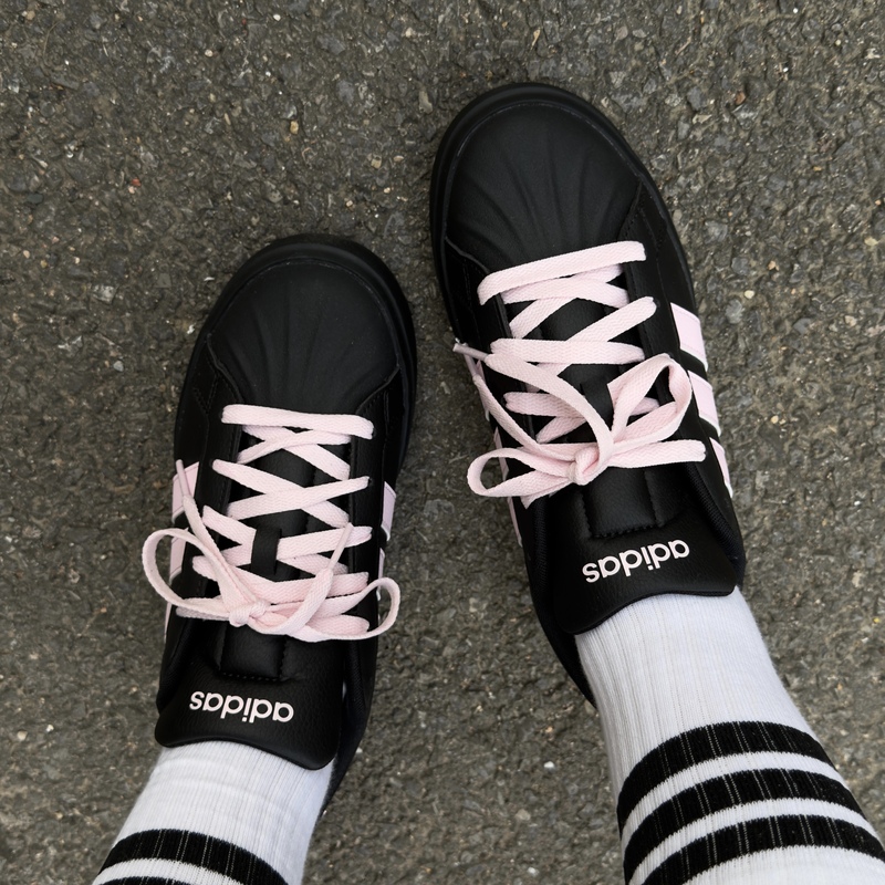 Adidas Streettalk J Casual, Comfortable, Versatile Low-Top Sneakers Adidas Black Pink Shell Toe La8412