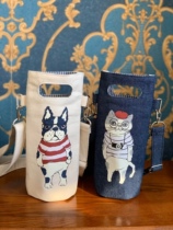 Japans kusugurus new Miss Lucy and Mr. Paul thermos cup sleeves imported customer-supplied denim cup sleeves